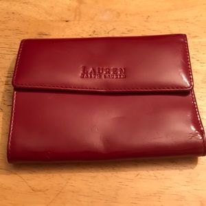 Red patent leather Ralph Lauren wallet.
